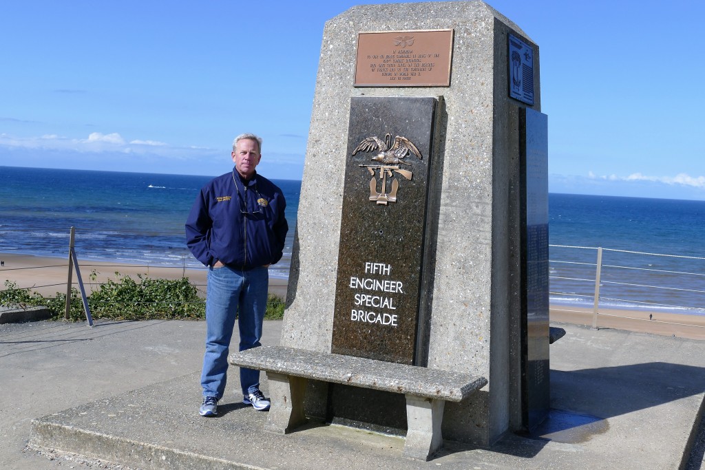 Engineers lead the way! Fifth Engineer Special Brigade monument at Omaha Beach. 