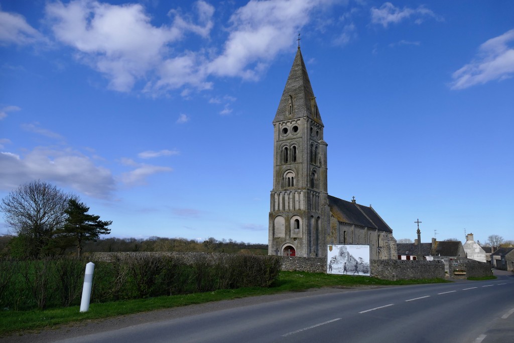 Church at the American Cemetery at Colleville Sur Mer, overlooking Omaha Beach.